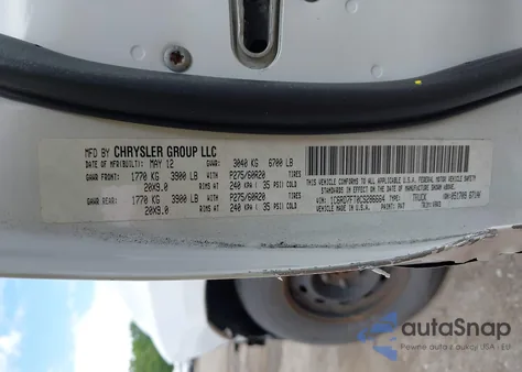2012 Ram 1500 St from USA, damaged, VIN 1C6RD7FT0CS286664